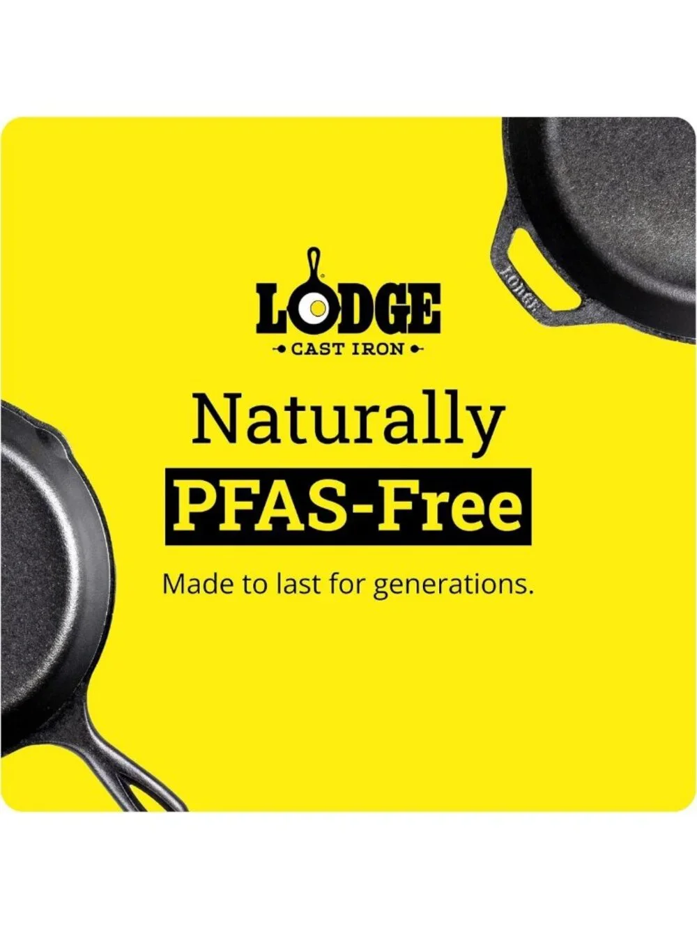 10.25” Seasoned Cast Iron Skillet - Non-Toxic, PFAS-Free, Naturally Non-Stick